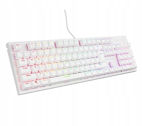 Klawiatura mechaniczna Genesis Thor 303 RGB Outemu Peach Silent Biała na Arena.pl