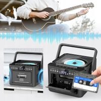 ODTWARZACZ CD BOOMBOX Z BLUETOOTH FM RADIO USB SD AUX LED EKRAN