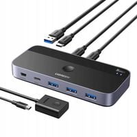 2 x Przełącznik USB 3.0 UGREEN CM687 KVM 2x4 5Gbps DO 2 Komputerów