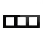 SZKLANA RAMKA POTRÓJNA CZARNA HARTOWANA 228X86X9 MM