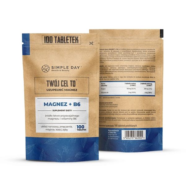 MAGNEZ CYTRYNIAN WITAMINA B6 NA STRES ZMĘCZENIE I SKURCZE 100 TABLETEK zdjęcie 15