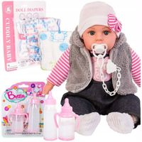 LALKA BOBAS DUŻA mówi śpiewa PL AKCESORIA smoczek + pampersy + butelki