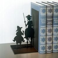 STOJAK NA KSIĄŻKI Podpórka Metalowa Don Kichot i Sancho Pansa Biblioteczki
