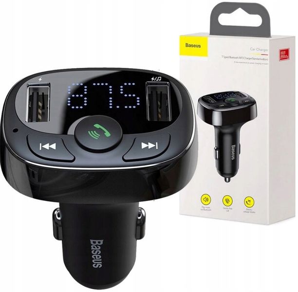 BASEUS TRANSMITER ŁADOWARKA 2xUSB FM BLUETOOTH CZYTNIK KART MICRO SD zdjęcie 10