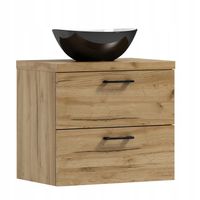 Szafka łazienkowa wisząca LUNA 50 dąb craft złoty z umywalką Eliza C (W1)