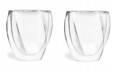 VIALLI CRISTALLO 2 SZKLANKI TERMICZNE KAWY LATTE SOKÓW HERBATY 250 ml na Arena.pl