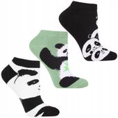 Skarpetki Damskie Stopki w Pandę Śliczne Bawełniane 3-pary MORAJ 35-38