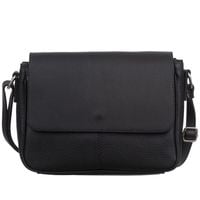 VERA PELLE torebka damska skórzana listonoszka z klapą V556 czarna