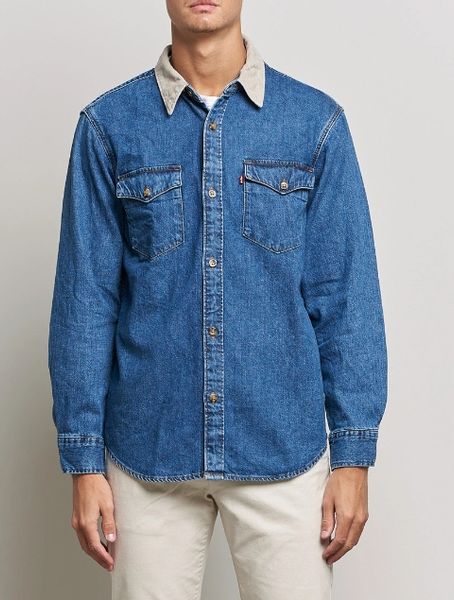 Levis Levi's Relaxed Fit Western Shirt Blue Stone Wash koszula jeansowa r.M zdjęcie 1