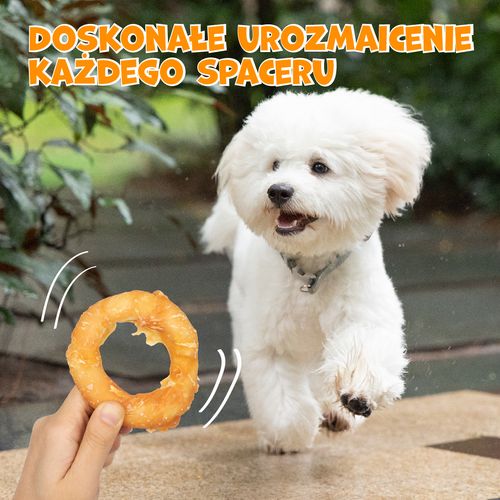 Przysmaki dla psa miękkie krążki ze skóry wołowej z kurczakiem - Donut 500g na Arena.pl