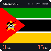 Karta eSIM Internet Mozambik 3 GB na 15 dni - bez rejestracji