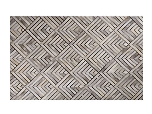 Dywan patchwork skórzany 140 x 200 cm beżowy TEKIR na Arena.pl