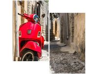 60X60CM CZERWONY SKUTER DWU OBRAZ ŚCIAN