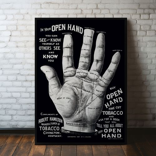 Plakat ręka dłoń 21x30 cm w czarnej ramie na Arena.pl