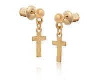 Pozłacane kolczyki wiszące krzyżyki (P14732/1AU)