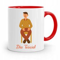 Kubek Czerwony Dla Teścia Taty Dla Teścia Prezent Z Nadrukiem Ze Zdjęciem