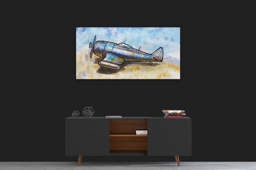OBRAZ NA PŁÓTNIE CANVAS DO SALONU SAMOLOT KOLOR 100X50 CM na Arena.pl