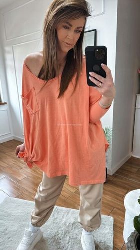 BY O LA LA! BLUZKA BASIC WĘZEŁ PAPAYA UNI na Arena.pl