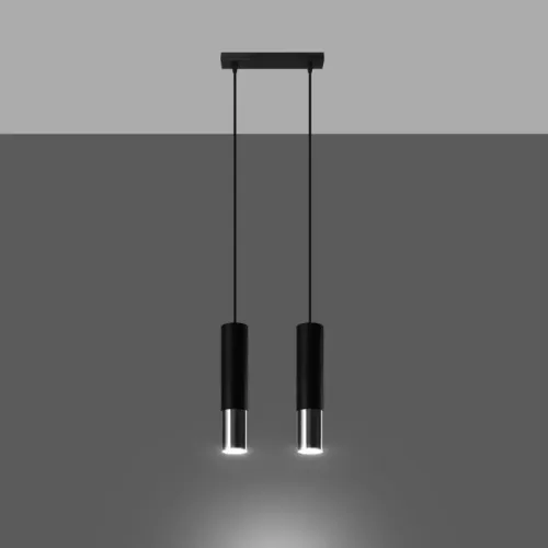 Lampa wisząca LOOPEZ 2 czarny/chrom na Arena.pl