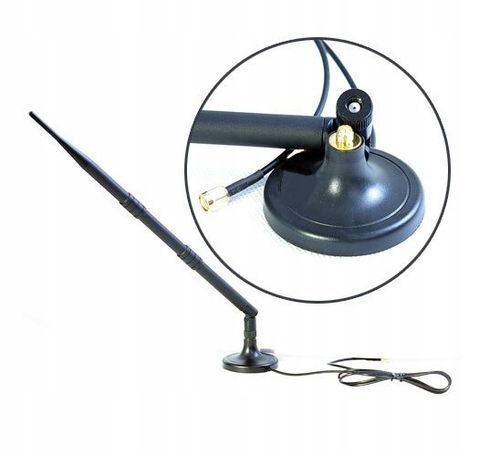 ANTENA 12dBi ROUTER LTE HUAWEI RP-SMA do kamery falownika DOOKÓLNA z kablem na Arena.pl