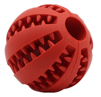 Zabawka dla psa piłka dental miętowa na przysmaki czerwona 7cm UNIQ PETS