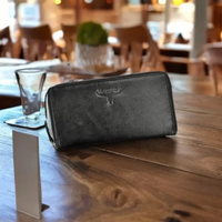 damski portfel wild buffalo  rfid skóra naturalna czarny