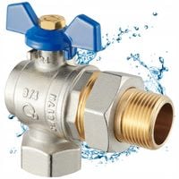 ZAWÓR KULOWY KĄTOWY ZE ŚRUBUNKIEM 1 CAL MOTYLEK HISZPAN MOCNY DIAMOND