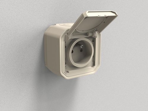 Nowe Plexo - Gniazdo 2P+Z zaciski automatyczne, komplet natynkowy 16A-250V~- piaskowe - Legrand 069776L na Arena.pl