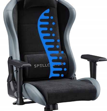 Fotel Gamingowy Biurowy Regulowany Materiał Alcantara + Ekoskóra Sense7 na Arena.pl