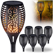 lampy solarne pochodnie ogrodowe led komplet 6 sztuk zestaw zewnetrzne