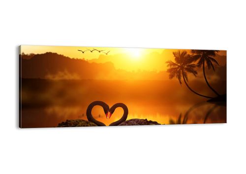 Obraz Na Płótnie - Serce Łabędzie  - 100X40 Cm - Ab100X40-3855 na Arena.pl