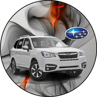 Opłatek na tort Urodziny Subaru Samochód Auto Logo 18 30 40 50 60 Tekst