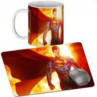 ZESTAW KUBEK + PODKŁADKA - SUPERMAN - PREZENT WIELE WZORÓW + IMIĘ