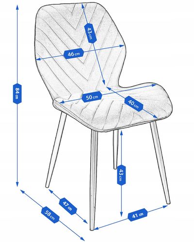 krzesło milare granatowe (zestaw nogi + śruby) na Arena.pl