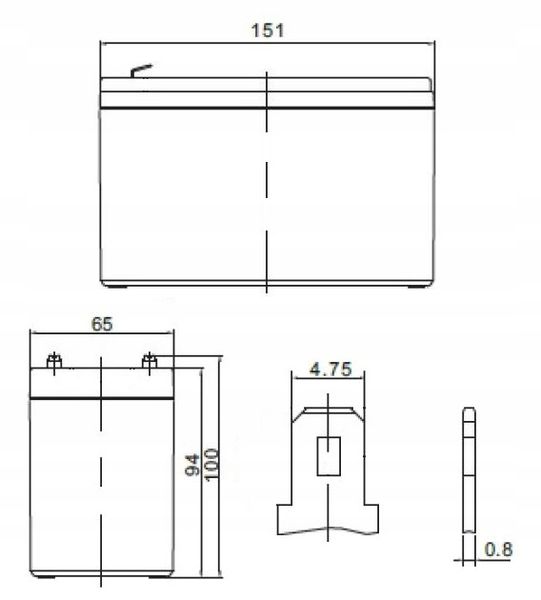 AKUMULATOR bezobsługowy 12V 7,2Ah megaBAT AGM VRLA zdjęcie 3