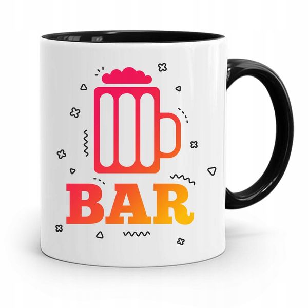 Kubek Czarny Barmana Barman Bar Prezent Z Nadrukiem Ze Zdjęciem zdjęcie 1