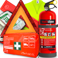 Gaśnica 2KG Ogniochron Apteczka Trójkąt Kamizelka Zestaw Obowiązkowy Auta