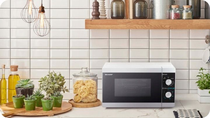 Kuchenka mikrofalowa wolnostojąca Sharp 800W grill 1000W 20L zdjęcie 9