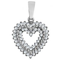 SREBRNY WISIOREK DUŻE SERCE WARKOCZ SREBRO PRÓBY 925