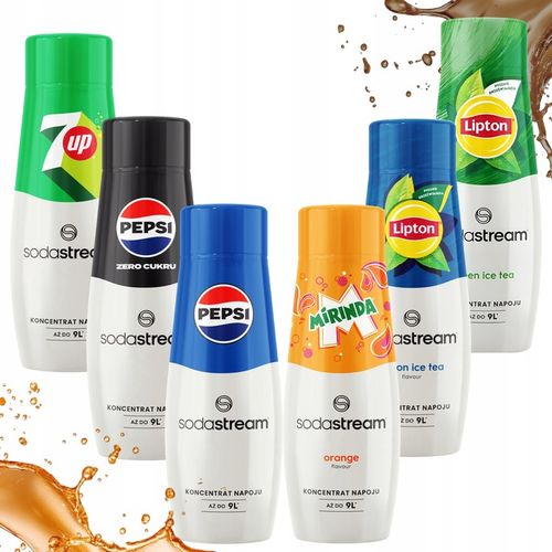 6x SYROP SODASTREAM PEPSI MIRINDA LIPTON ICE TEA 7 UP DO SATURATORA SPIRIT na Arena.pl