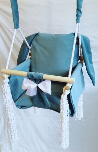 HUŚTAWKA DLA DZIECI KRÓLICZEK kolor TURKUSOWY na Arena.pl