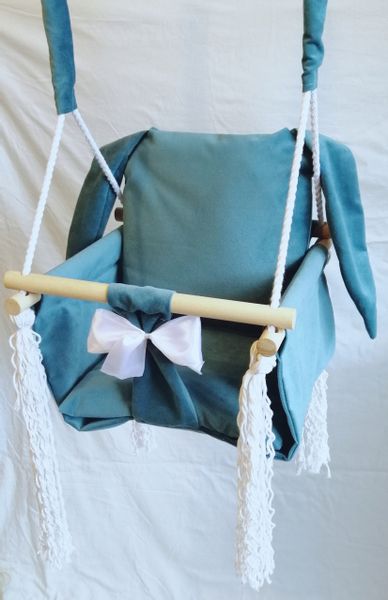 HUŚTAWKA DLA DZIECI KRÓLICZEK kolor TURKUSOWY zdjęcie 7