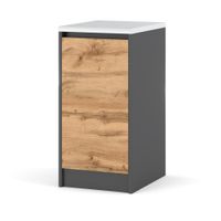 Szafka Kuchenna Stojąca Z Blatem Modułowa Bella 40cm Szary Mat Dąb Wotan
