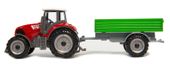 Traktor z przyczepą czerwony