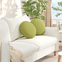 Poduszki na siedziska 2 pcs Jasnozielony Ø40 x 13 cm tkanina