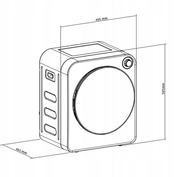 Suszarka bębnowa do ubrań mała 5 programów wsad 3kg 830W GreenBlue zdjęcie 2