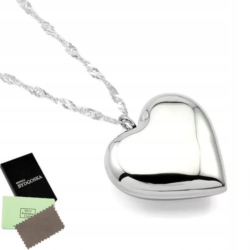 NASZYJNIK SREBRNY ŁAŃCUSZEK Z ZAWIESZKĄ SERCE DAMSKI SREBRO NA WALENTYNKI na Arena.pl
