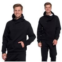 Bawełniana Ocieplana Dresowa Bluza Męska Zamek Stójka MORAJ CZARNA 3XL