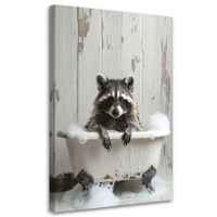 Obraz humorystyczny do łazienki wc pokoju na prezent, Szop pracz