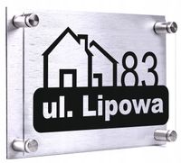 Tabliczka ADRESOWA z nadrukiem 30x20 dibond plexi + DYSTANSE montażowe